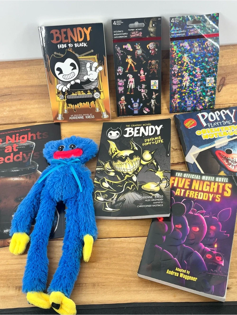 Tween Horror Book Lot With Huggy Wuggy Plush 10” Posters And Stickers